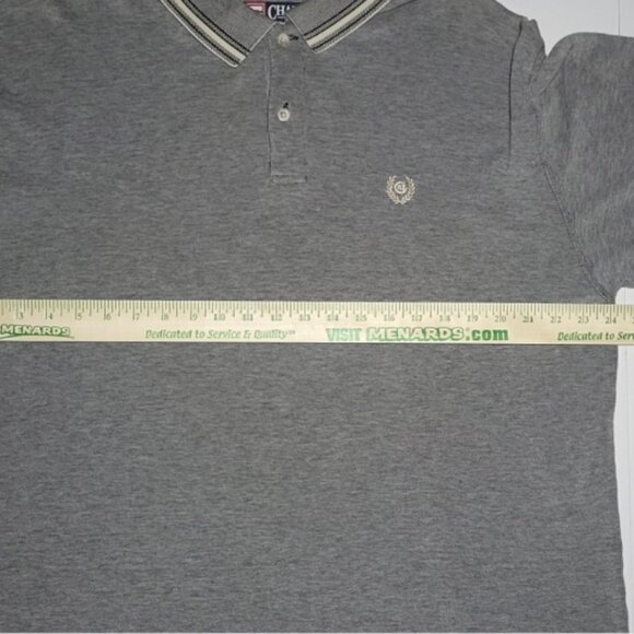 Chaps Ralph Lauren Mens Gray Short Sleeve Cotton Polo with Stripes Size XL - Picture 6 of 8